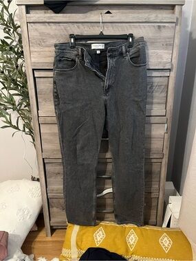 Abercrombie & Fitch Women's Straight-Leg Charcoal Gray Jeans